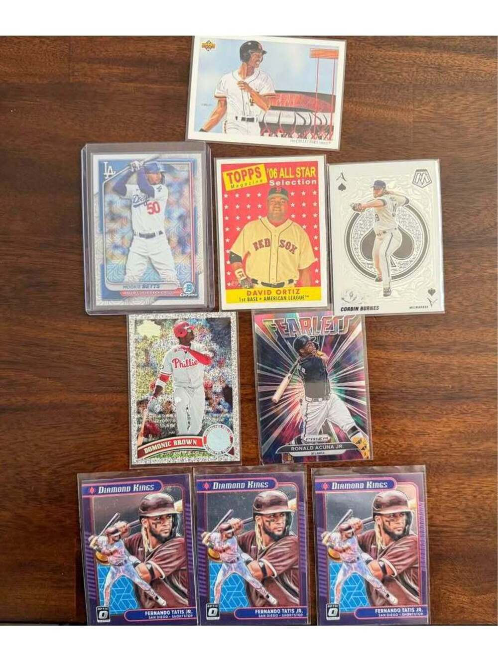 10-Card Baseball Stars Lot – Mookie Betts, Acuna Jr., Tatis Jr., David Ortiz